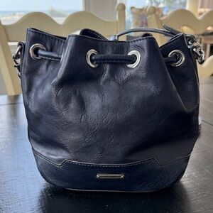 Rebecca Minkoff Navy Blue Leather Bucket Bag